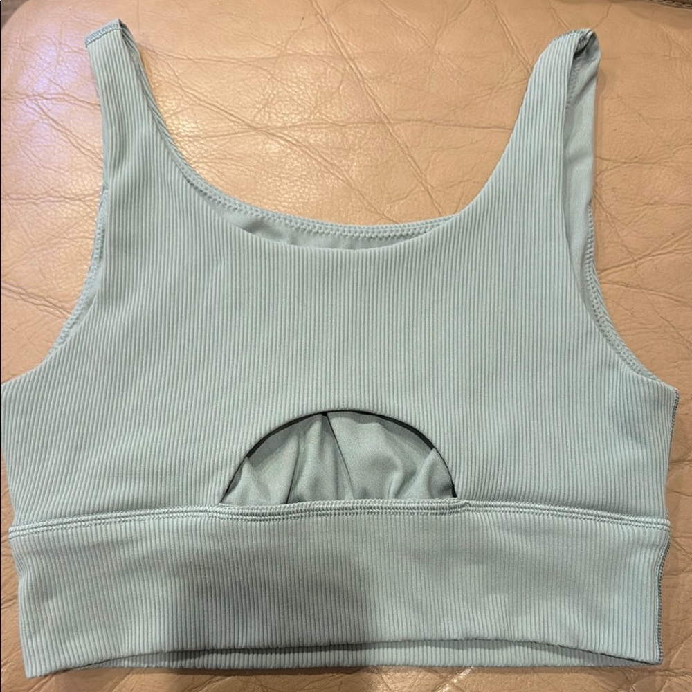Aerie Ribbed Sports Bra in Light Blue - Picture 2 of 3
